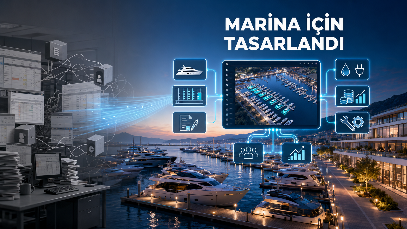Marina yönetimi için özel olarak tasarlandı
